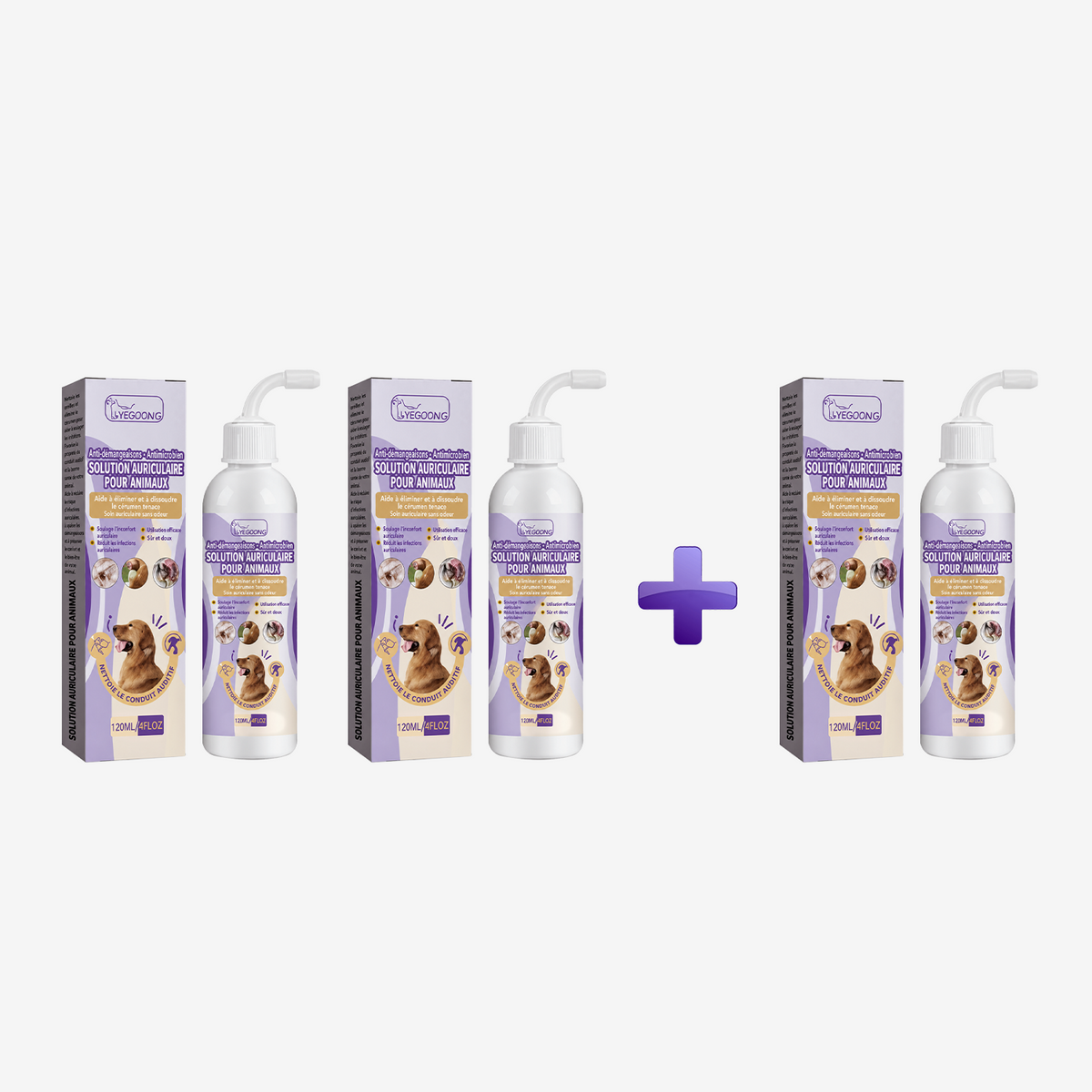 🍁💖Nettoyant doux pour les oreilles des animaux – Formule sans odeur pour chiens et chats