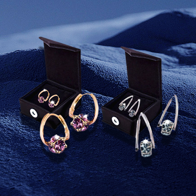 2 PAIRES – Pierre Fumée + Boucle d‘Oreille Lilas