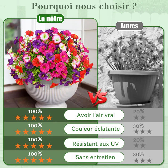 🌼💖🔥Dernier jour : 60 % de réduction🔥 Fleurs de pétunias artificielles résistantes aux UV 2026