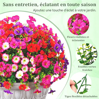 🌼💖🔥Dernier jour : 60 % de réduction🔥 Fleurs de pétunias artificielles résistantes aux UV 2026