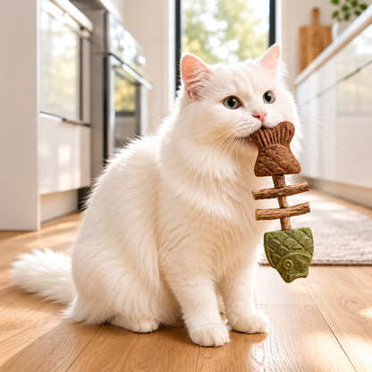 Jouet à mâcher dentaire pour chat en forme d'arête de poisson 🍁💖
