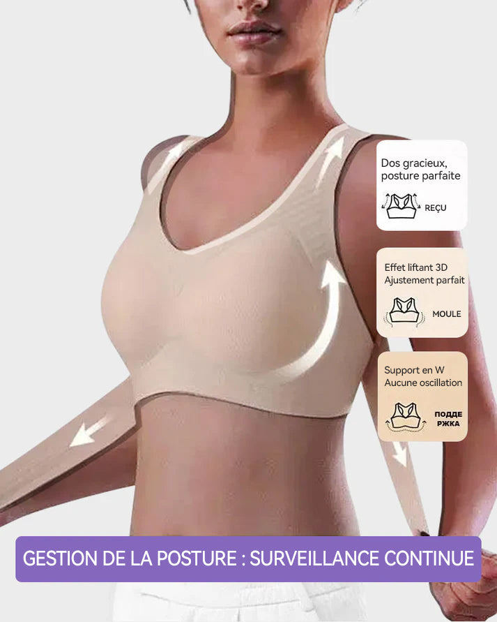 Vnproo®Soutien-Gorge De Posture Sans Armatures À Fermeture Avant Et Dos Croisé